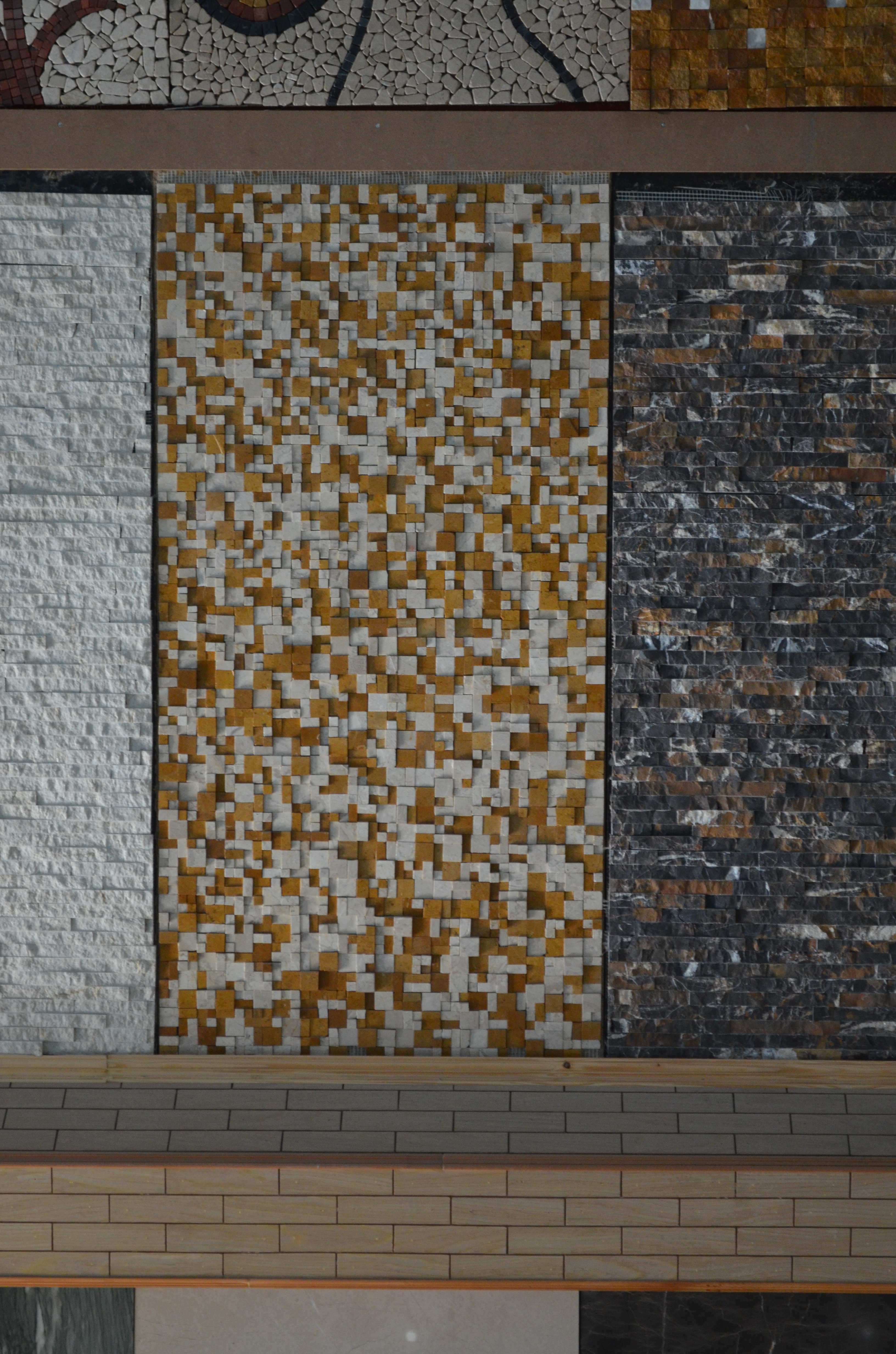 Mosaic stone facade elevation panel