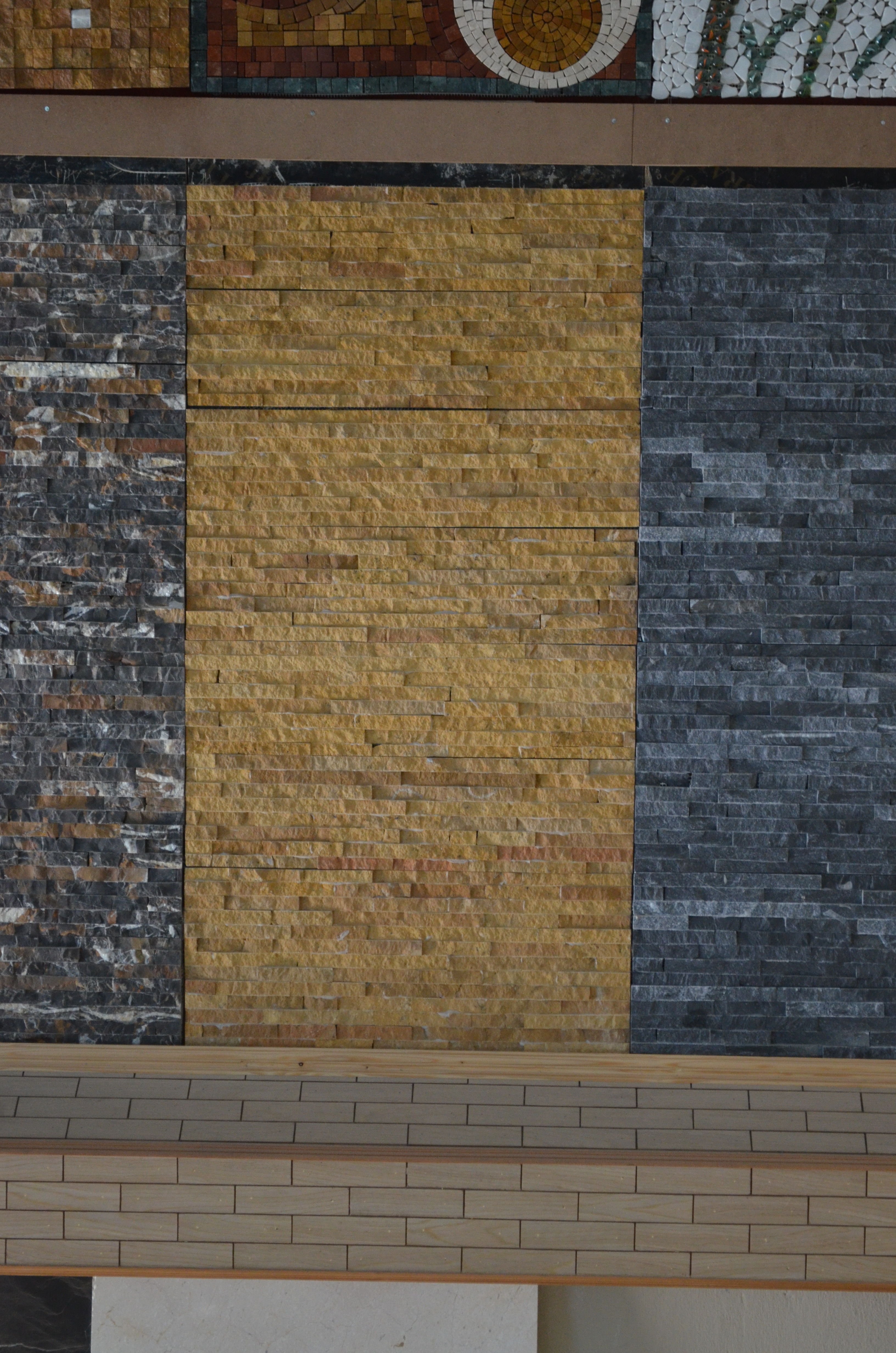 Travertine elevation cladding panels